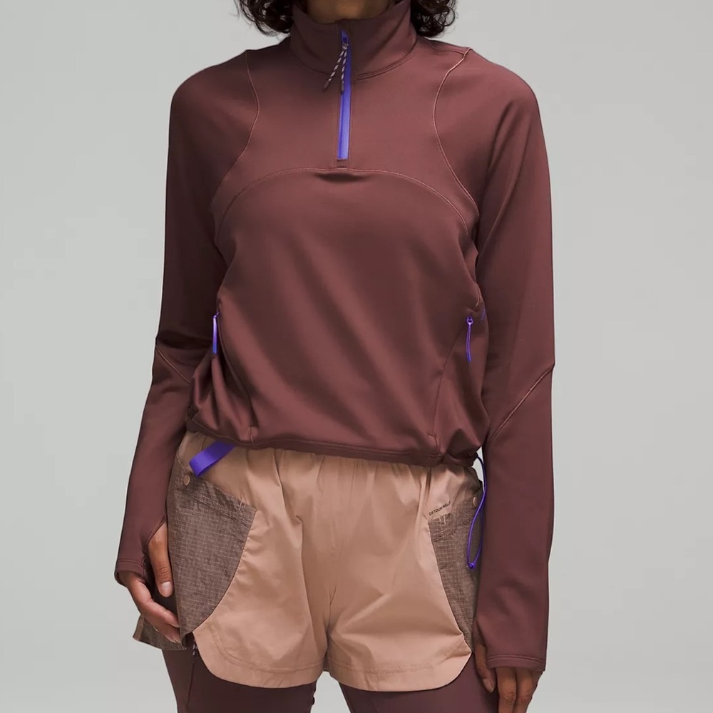 lululemon athletica Brown Sweatshirt with Purple Accents